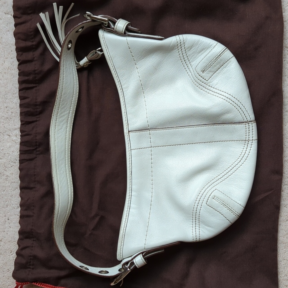 Off white leather Coach purse